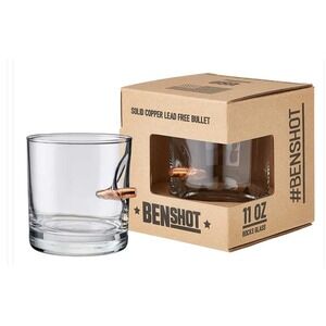 BENSHOT 11‎ oz rocks glass bullet USA custom father son groomsman gift new box